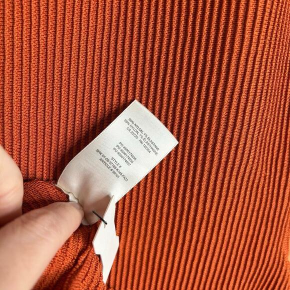 Babaton Aritzia Sculpt Knit Halter Dress Women’s Small Orange Mini Bodycon Club - Picture 8 of 9